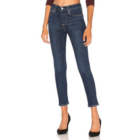 Agolde Sophie High Rise Skinny Crop jeans in medium blue (Reverb), size 28 - Picture 2 of 10